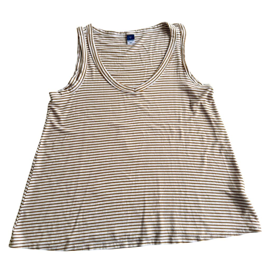 Old Navy Luxe Women’s Gold Striped Tank Top Size Small